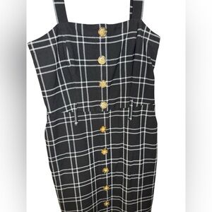 Abercrombie & Fitch Black Plaid Midi Dress